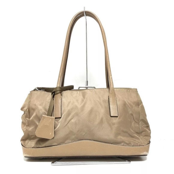 AUTHENTIC Prada Tessuto Cuoio Shoulder Bag. Elegant Gold/Tan Women's Bag. - Picture 1 of 10